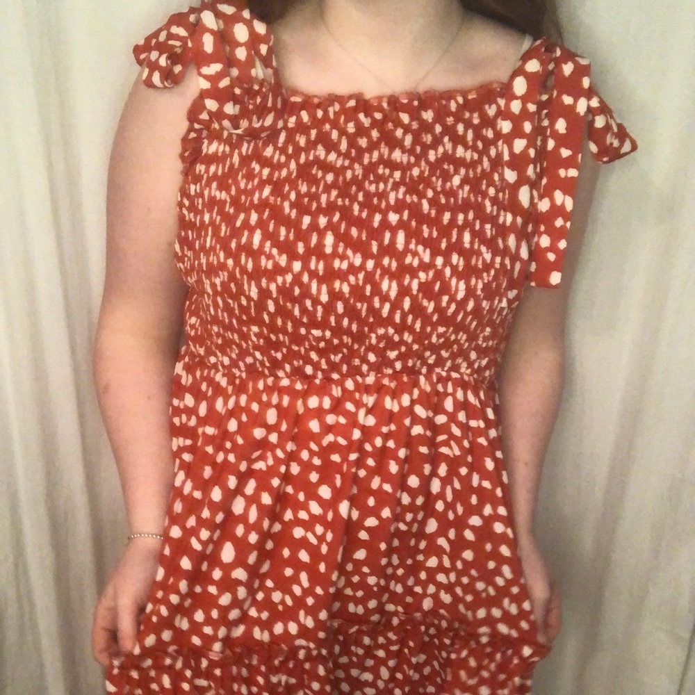 Dalmatian Print Sundress with Tie Sleeves